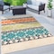 World Rug Gallery Palm Frond Floral Indoor/Outdoor Area Rug 5'x7' Multi Area Rug 5555MULTI5X7 - alternate 1